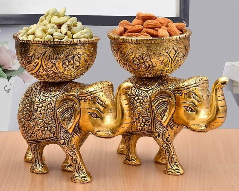 LABHCART Brass Elephant Urli Bowl Ethnic Design Uruli Pot for Home Decor Floating Flowers Candle Lamps Temple Room Traditional Diwali Decoration Gift
LABHCART Brass Elephant Urli Bowl Ethnic Design Uruli Pot for Home Decor Floating Flowers Candle Lamps Temple Room Traditional Diwali Decoration Gift