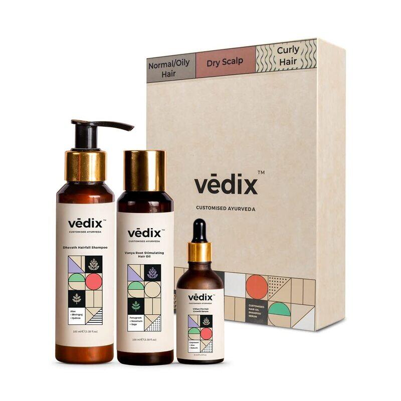 Vedix Customized Hair Fall Control For Normal/Oily Hair-Dry Scalp & Curly Hair-3 Product Kit-Anti Hair Fall Oil Fenugreek + Sesamum & Shampoo - Hair G
Vedix Customized Hair Fall Control For Normal/Oily Hair-Dry Scalp & Curly Hair-3 Product Kit-Anti Hair Fall Oil Fenugreek + Sesamum & Shampoo - Hair G