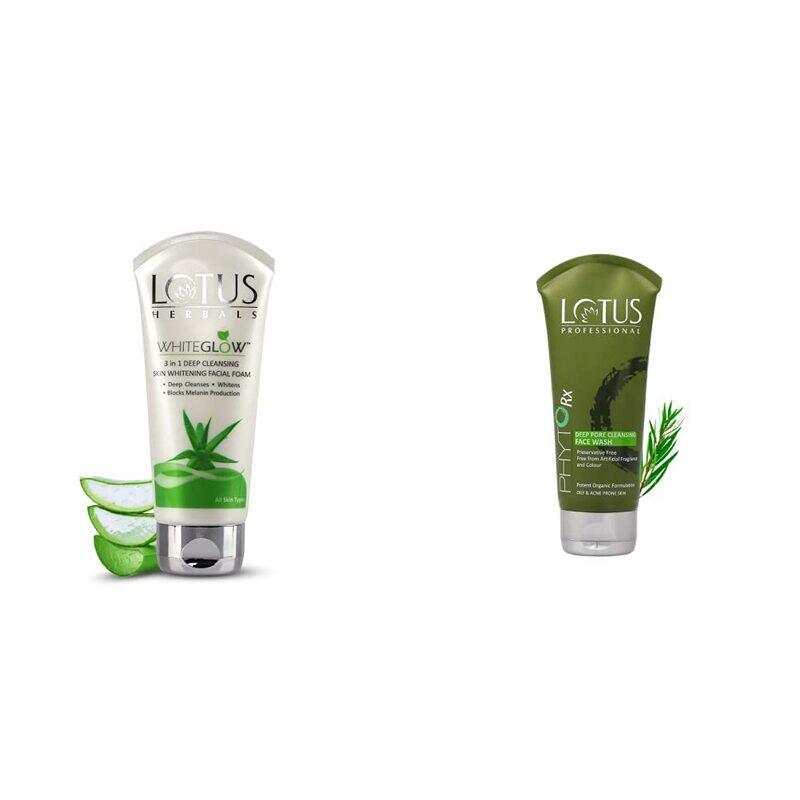 Lotus Herbals Whiteglow 3-In-1 Deep Cleansing Skin Whitening Facial Foam & Professional Phyto Rx Deep Pore Cleansing Face Wash, 2 Pieces
Lotus Herbals Whiteglow 3-In-1 Deep Cleansing Skin Whitening Facial Foam & Professional Phyto Rx Deep Pore Cleansing Face Wash, 2 Pieces