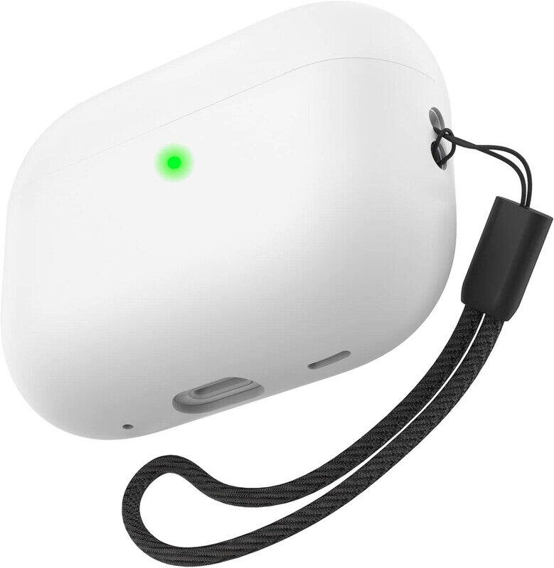 Generic Premium Silicone Case Cover Fully Protective with Front LED Visible and Lanyard Hand Strap for Apple AirPods Pro 2, White
Generic Premium Silicone Case Cover Fully Protective with Front LED Visible and Lanyard Hand Strap for Apple AirPods Pro 2, White