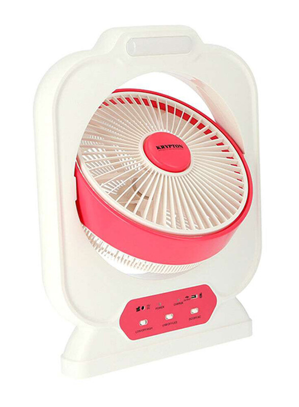 Krypton 12-Inch Rechargeable Box Fan with LED Night Light, 60W, KNF111, White/Pink
Krypton 12-Inch Rechargeable Box Fan with LED Night Light, 60W, KNF111, White/Pink