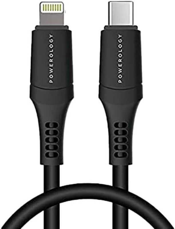 Powerology 1.2-Meters Lightning Power Delivery and Data Cable, Fast Charge USB Type-C Male to Lightning for Apple Devices, P12CLV2BK, Black
Powerology 1.2-Meters Lightning Power Delivery and Data Cable, Fast Charge USB Type-C Male to Lightning for Apple Devices, P12CLV2BK, Black
