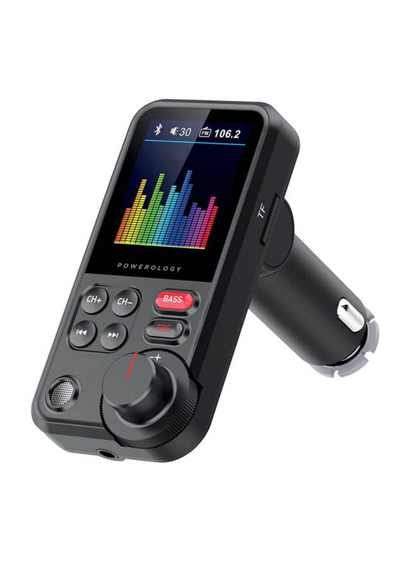 Powerology FM Transmitter Pro 18W Car Charger Wireless Bluetooth FM Radio Adapter, Black
Powerology FM Transmitter Pro 18W Car Charger Wireless Bluetooth FM Radio Adapter, Black