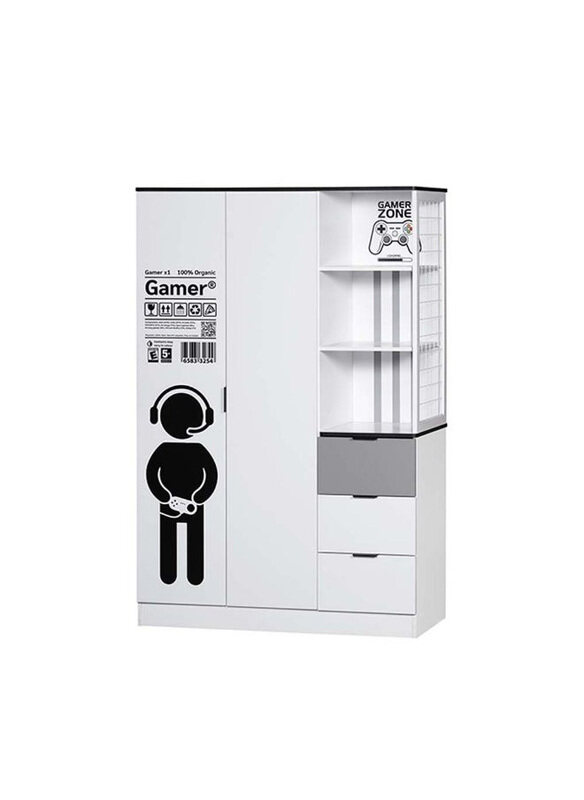 Danube Home Gamerzone 2-Door Wardrobe with 3-Drawers Sturdy Closet Clothes Storage Cupboard for Bedroom, L 120 x W 48 x H 180cm, White/Grey
Danube Home Gamerzone 2-Door Wardrobe with 3-Drawers Sturdy Closet Clothes Storage Cupboard for Bedroom, L 120 x W 48 x H 180cm, White/Grey