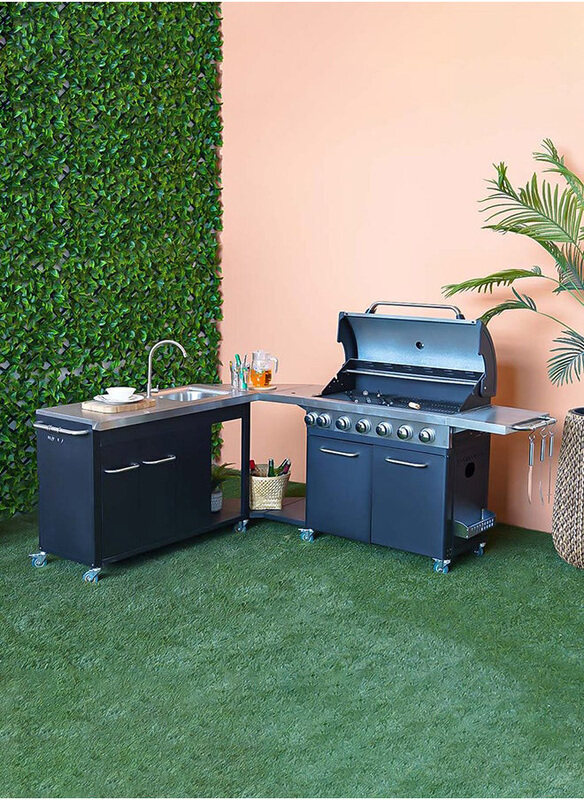 Danube Home Inferno Ignite Series Barbeque Kitchen with 6 Main Burners & One Side Burner, Black
Danube Home Inferno Ignite Series Barbeque Kitchen with 6 Main Burners & One Side Burner, Black