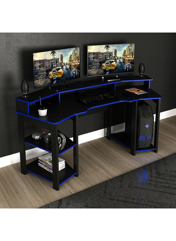 Multiple Danube Home Atlaz Large Workstation Modern Gaming Desk Computer Wooden Table Office Desk for Home Office, Blue/Black
Multiple Danube Home Atlaz Large Workstation Modern Gaming Desk Computer Wooden Table Office Desk for Home Office, Blue/Black