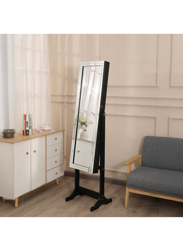 Danube Home Odny Free Standing Jewelry Cabinet with Mirror Jewelry Organizer, Black
Danube Home Odny Free Standing Jewelry Cabinet with Mirror Jewelry Organizer, Black