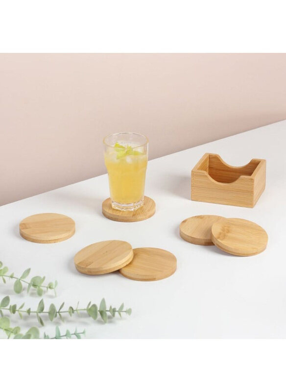 Danube Home Loretta Bamboo Coaster Set with Holder Bamboo Coasters, 6 Pieces, Brown
Danube Home Loretta Bamboo Coaster Set with Holder Bamboo Coasters, 6 Pieces, Brown
