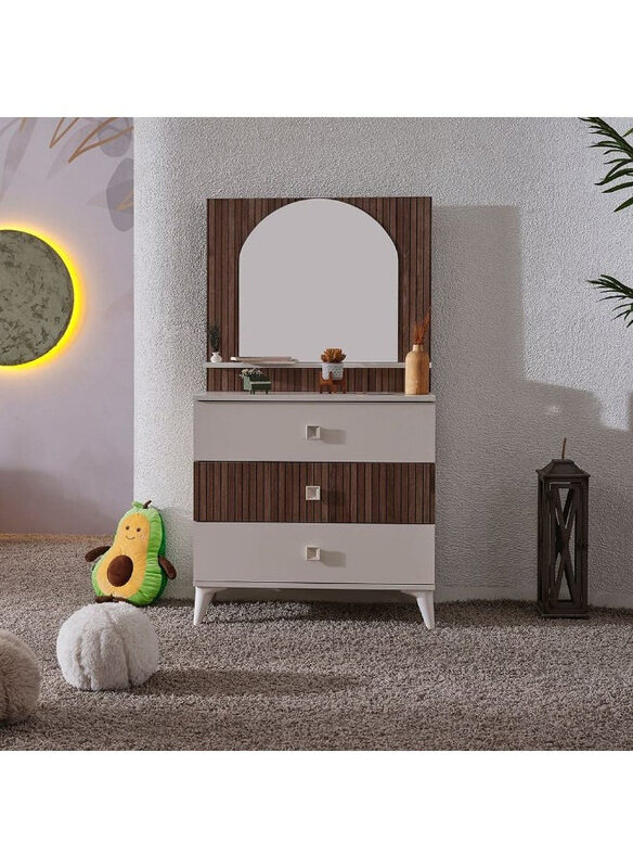 Danube Home Golf 3 Drawer Modern Design Storage Dresser with Mirror, Walnut/Cream
Danube Home Golf 3 Drawer Modern Design Storage Dresser with Mirror, Walnut/Cream