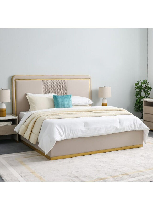 Danube Home Margaret King Bed Sturdy Modern Design Wooden Double Bed Frame Furniture, Beige
Danube Home Margaret King Bed Sturdy Modern Design Wooden Double Bed Frame Furniture, Beige