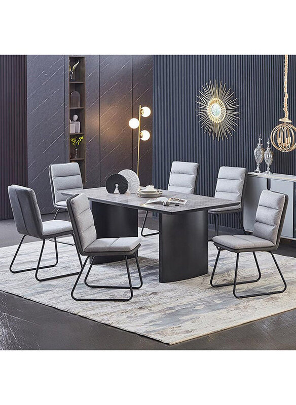 Danube Home Arseni 7 Piece Rectangular Dining Set Sturdy Kitchen Dining Table With 6 Dining Chairs, Grey Sintered Stone
Danube Home Arseni 7 Piece Rectangular Dining Set Sturdy Kitchen Dining Table With 6 Dining Chairs, Grey Sintered Stone