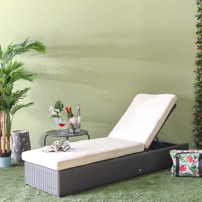 Danube Home Waves 1-Seater Sun Lounger All Weather Patio Sunloungers Rattan Lounger Adjustable Backrest Sun Bed, White
Danube Home Waves 1-Seater Sun Lounger All Weather Patio Sunloungers Rattan Lounger Adjustable Backrest Sun Bed, White