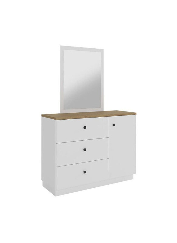 Danube Home Pera Dresser with Mirror 4 Large Drawer Storage, White / Light Oak
Danube Home Pera Dresser with Mirror 4 Large Drawer Storage, White / Light Oak