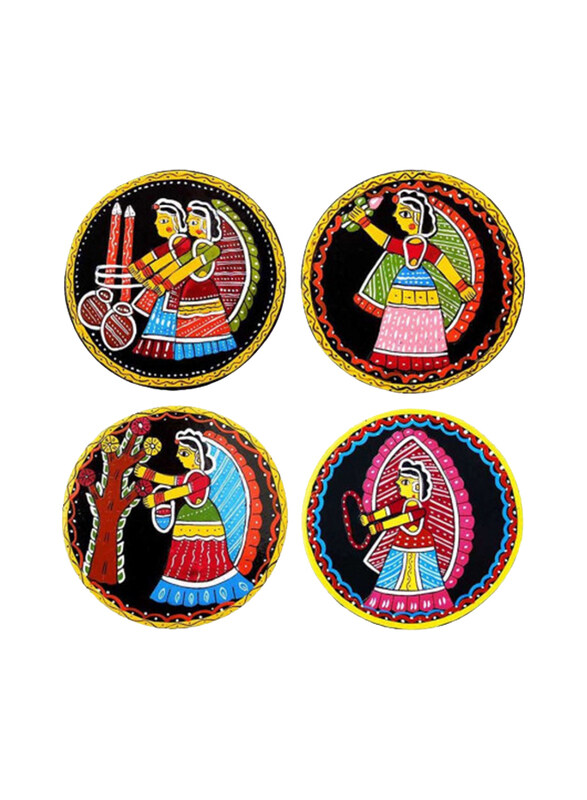 Kaf Craft 4-Piece Wood Round Hand-Painted Tea Coaster Set, Multicolour
Kaf Craft 4-Piece Wood Round Hand-Painted Tea Coaster Set, Multicolour