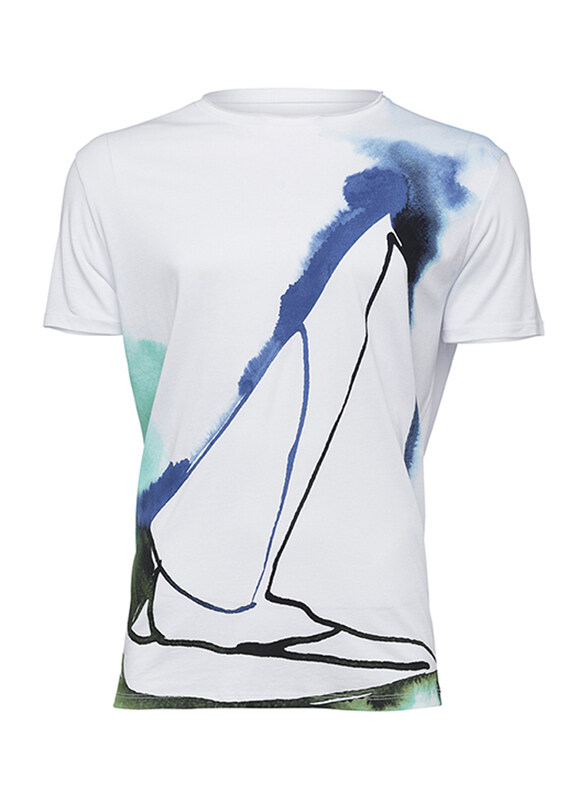 BiggDesign Anemoss Sailing Short Sleeve T-Shirt for Men, Small, White/Blue/Green
BiggDesign Anemoss Sailing Short Sleeve T-Shirt for Men, Small, White/Blue/Green
