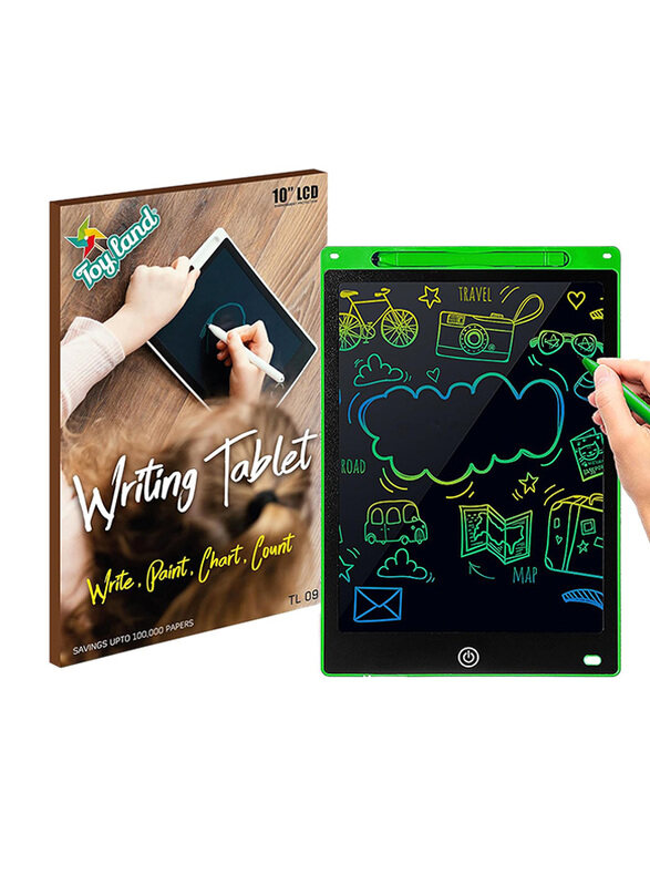Toy Land 10" LCD Writing Tablet & Drawing Board with Doodle Pad Portable Electronic Writer, Ages 3+, Green
Toy Land 10" LCD Writing Tablet & Drawing Board with Doodle Pad Portable Electronic Writer, Ages 3+, Green