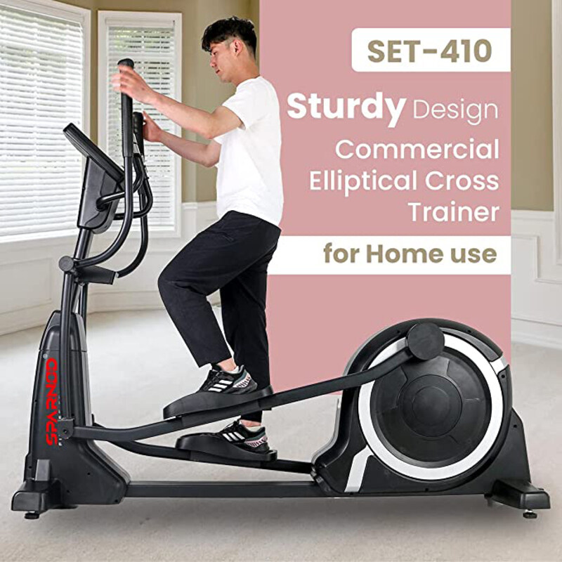 Sparnod Fitness SET-410 Commercial Elliptical Cross Trainer Machine 16 Level Resistance with Pulse Rate and LCD Monitor, Black
Sparnod Fitness SET-410 Commercial Elliptical Cross Trainer Machine 16 Level Resistance with Pulse Rate and LCD Monitor, Black