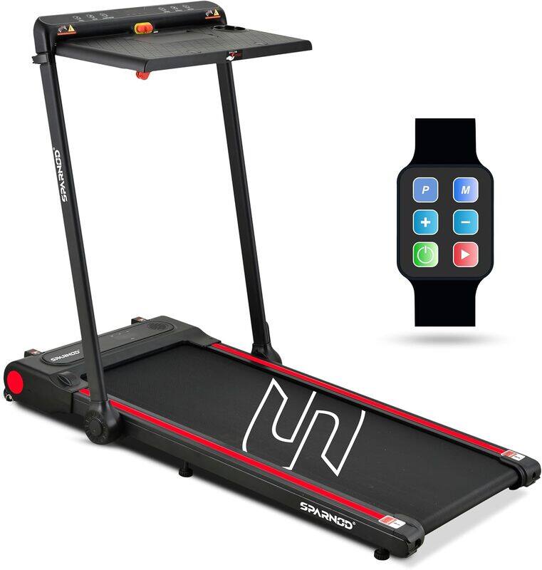 Sparnod Fitness STH-3080: Walking Pad/Treadmill For Home/Gym, 2.0HP Peak DC Motor, Compact & Foldable, Detachable Desk, Dual LED, 12 Pre-set Programs,
Sparnod Fitness STH-3080: Walking Pad/Treadmill For Home/Gym, 2.0HP Peak DC Motor, Compact & Foldable, Detachable Desk, Dual LED, 12 Pre-set Programs,