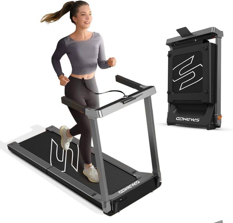Sparnod Fitness STH-3099 2-in-1 Walking Pad/Treadmill 180° Foldable Deck, 5.5 HP Peak DC Motor, 110 kg User Weight Capacity, Speed Knob, Black & Silve
Sparnod Fitness STH-3099 2-in-1 Walking Pad/Treadmill 180° Foldable Deck, 5.5 HP Peak DC Motor, 110 kg User Weight Capacity, Speed Knob, Black & Silve