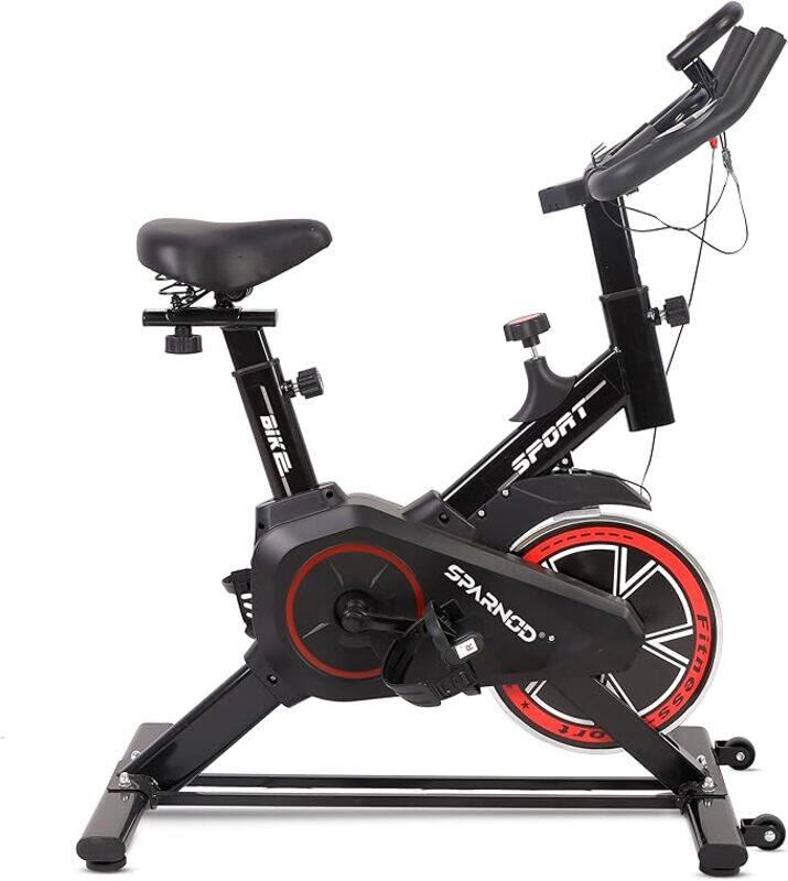 SPARNOD FITNESS SSB-08 Spin Bike Exercise Cycle for Home Gym with 8kg Flywheel, LED Display, Pulse Sensor, Adjustable Resistance, Silent Belt Drive, 4
SPARNOD FITNESS SSB-08 Spin Bike Exercise Cycle for Home Gym with 8kg Flywheel, LED Display, Pulse Sensor, Adjustable Resistance, Silent Belt Drive, 4