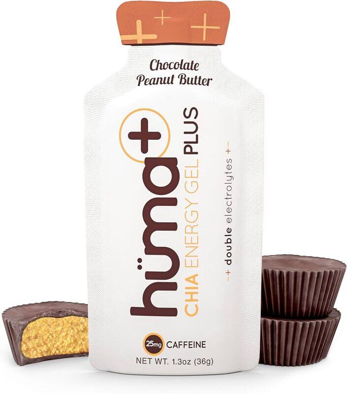Huma Chia Energy Gel Plus Peanut Butter & Chocolate 9 count x 36g - 21gr Carbs, 240mg Sodium, Double Electrolytes, 100% All Natural, Vegan, Gluten Fr
Huma Chia Energy Gel Plus Peanut Butter & Chocolate 9 count x 36g - 21gr Carbs, 240mg Sodium, Double Electrolytes, 100% All Natural, Vegan, Gluten Fr