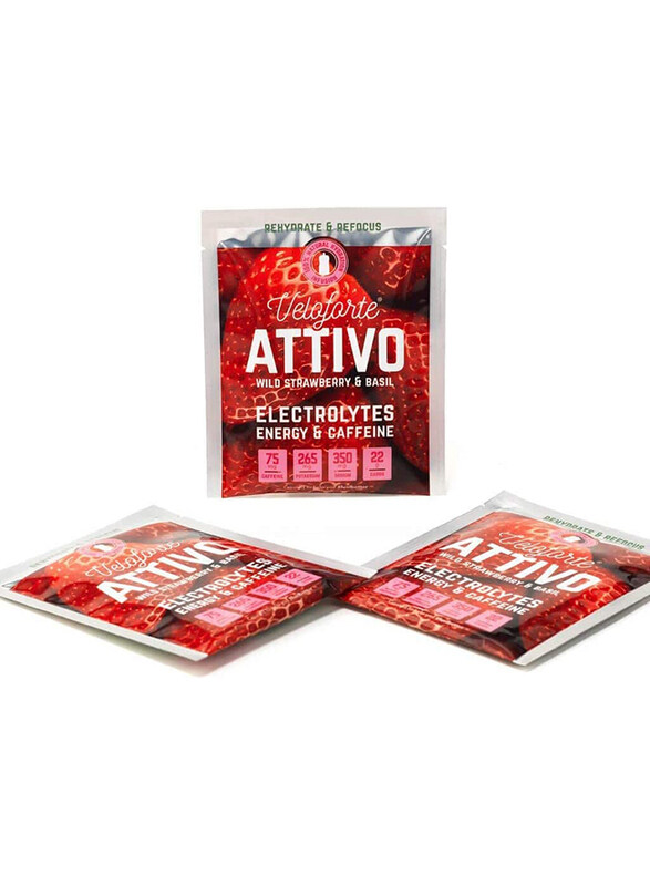 Veloforte Attivo Hydration Natural Electrolyte Powder, 9 Sachets, Wild Strawberry & Basil
Veloforte Attivo Hydration Natural Electrolyte Powder, 9 Sachets, Wild Strawberry & Basil