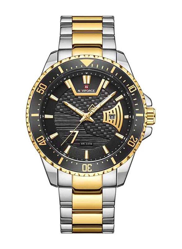 Naviforce Anlog Watch for Men with Metal Band, Water Resistant, Silver/Gold-Black/Gold
Naviforce Anlog Watch for Men with Metal Band, Water Resistant, Silver/Gold-Black/Gold
