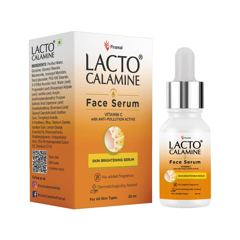 Lacto Calamine Face Serum Vitamin C with Anti-Pollution Active - Skin Brightening Serum - No Added Fragrance & Dermatologically Tested - For All Skin
Lacto Calamine Face Serum Vitamin C with Anti-Pollution Active - Skin Brightening Serum - No Added Fragrance & Dermatologically Tested - For All Skin
