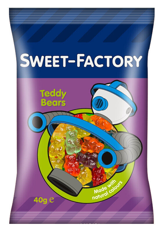Sweet Factory Teddy Bears - Chewy & Gummy - Fruity Flavors - Made With Natural Colours - 40 gm
Sweet Factory Teddy Bears - Chewy & Gummy - Fruity Flavors - Made With Natural Colours - 40 gm