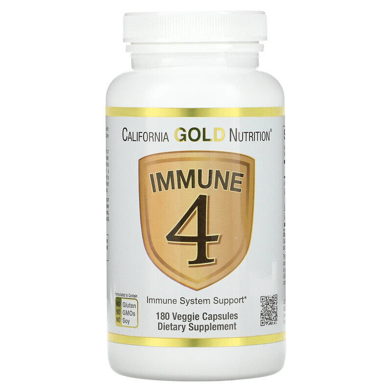California Gold Nutrition Immune 4 - Immune System Support - Protect Against the Harmful Effects of Stress- 180 Veggie Capsules
California Gold Nutrition Immune 4 - Immune System Support - Protect Against the Harmful Effects of Stress- 180 Veggie Capsules
