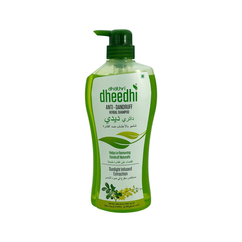 Dhathri Dheedhi Anti-Dandruff Hair Fall Herbal Shampoowith Sunlight Infused Extraction - Helps Remove Dandruff Naturally - 650ml
Dhathri Dheedhi Anti-Dandruff Hair Fall Herbal Shampoowith Sunlight Infused Extraction - Helps Remove Dandruff Naturally - 650ml