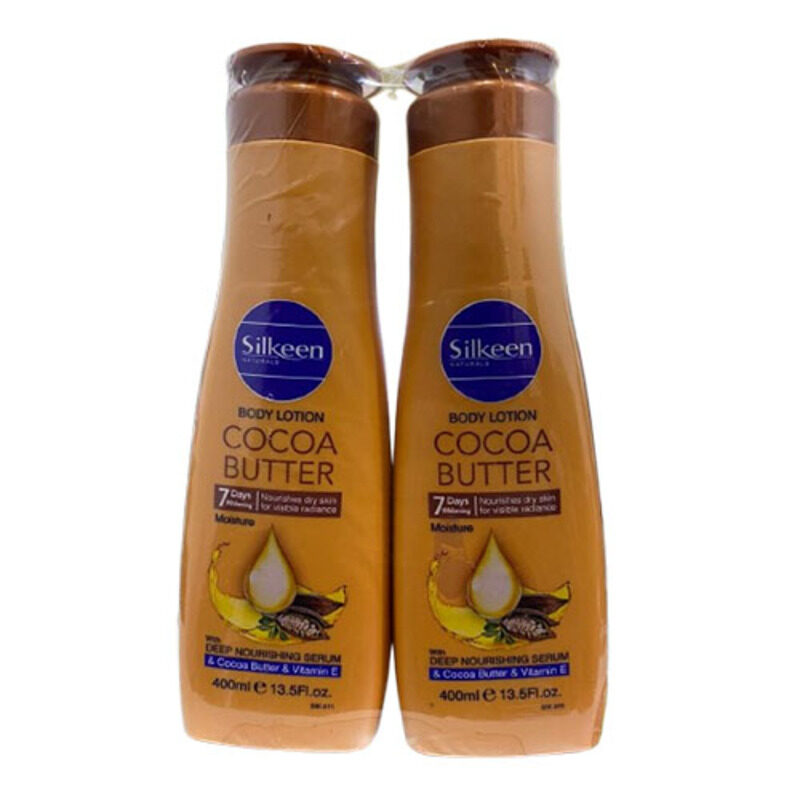 Silkeen Naturals Body Lotion Cocoa Butter & Vitamin E - with Deep Nourishing Serum - 7 Days Whitening - Nourishes Dry Skin For Visible Radiance - 400m
Silkeen Naturals Body Lotion Cocoa Butter & Vitamin E - with Deep Nourishing Serum - 7 Days Whitening - Nourishes Dry Skin For Visible Radiance - 400m