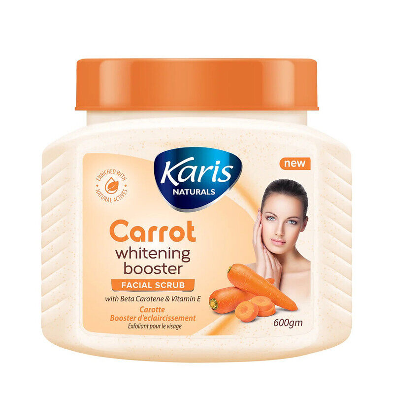 Karis Naturals Carrot Whitening Booster Face & Body Scrub - Exfoliate & Refreshes - Whitening & Brightening Effect - 600 ml
Karis Naturals Carrot Whitening Booster Face & Body Scrub - Exfoliate & Refreshes - Whitening & Brightening Effect - 600 ml