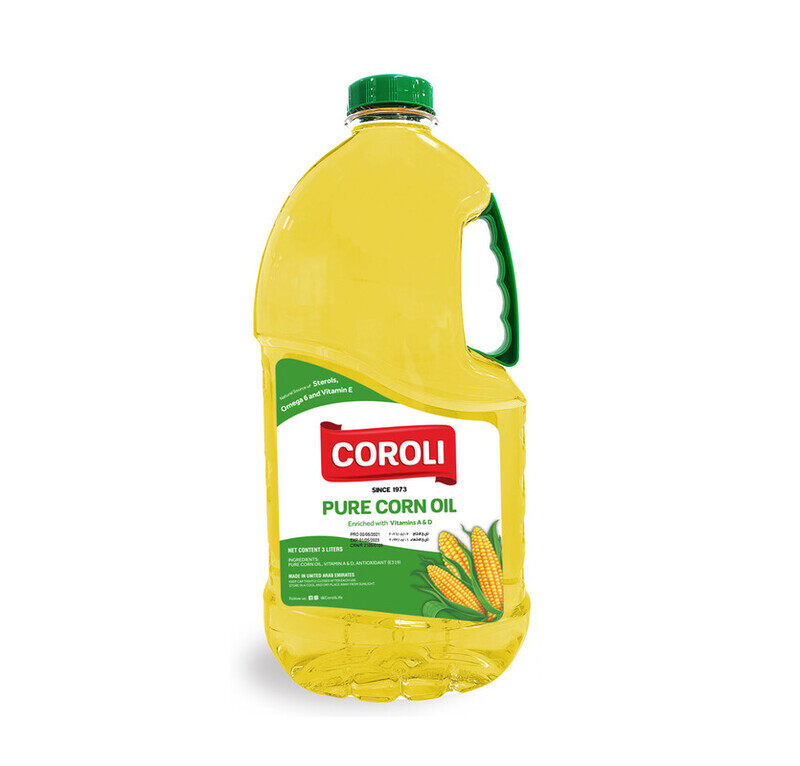 Coroli Pure Corn Oil 3 Liters Enriched with Vitamin A and D Zero Trans Fat Natural Source of Vitamin E for Cooking of Variety of Curries, Fried Foods,
Coroli Pure Corn Oil 3 Liters Enriched with Vitamin A and D Zero Trans Fat Natural Source of Vitamin E for Cooking of Variety of Curries, Fried Foods,