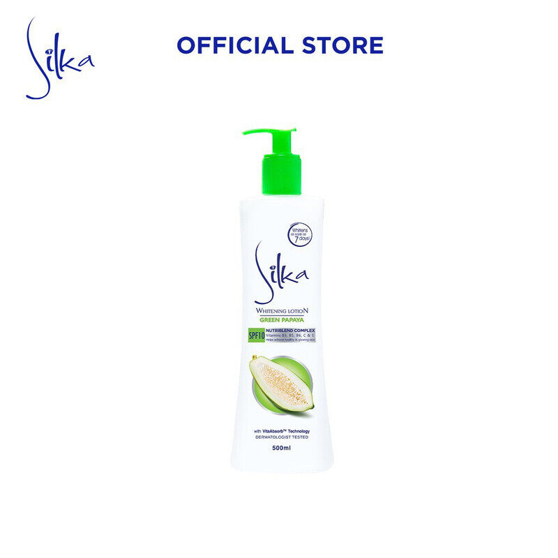 Silka Whitening Lotion Green Papaya - With SPF10 - Helps Achieve Healthy & Glowing Skin - Whitens Skin in as Early as 7 Days- Nourishing Body Lotion -
Silka Whitening Lotion Green Papaya - With SPF10 - Helps Achieve Healthy & Glowing Skin - Whitens Skin in as Early as 7 Days- Nourishing Body Lotion -
