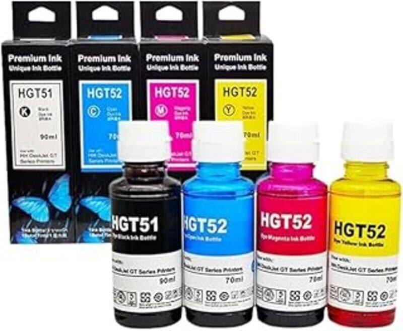 HP 4-Pack GT53XL/GT51XL GT52 Compatible Refill Ink Replacement for GT53XL GT53 GT52 GT51 Ink Bottle to Use for DeskJet GT5810, 5820, DeskJet GT and Smart
HP 4-Pack GT53XL/GT51XL GT52 Compatible Refill Ink Replacement for GT53XL GT53 GT52 GT51 Ink Bottle to Use for DeskJet GT5810, 5820, DeskJet GT and Smart