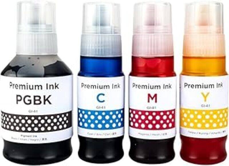 Canon Gi 41 ink set 4-Pack (PigmentBlack Cyan Magenta Yellow) GI 41 Compatible for PIXMA G1420/G2420/G2460/G3420/G3460
Canon Gi 41 ink set 4-Pack (PigmentBlack Cyan Magenta Yellow) GI 41 Compatible for PIXMA G1420/G2420/G2460/G3420/G3460