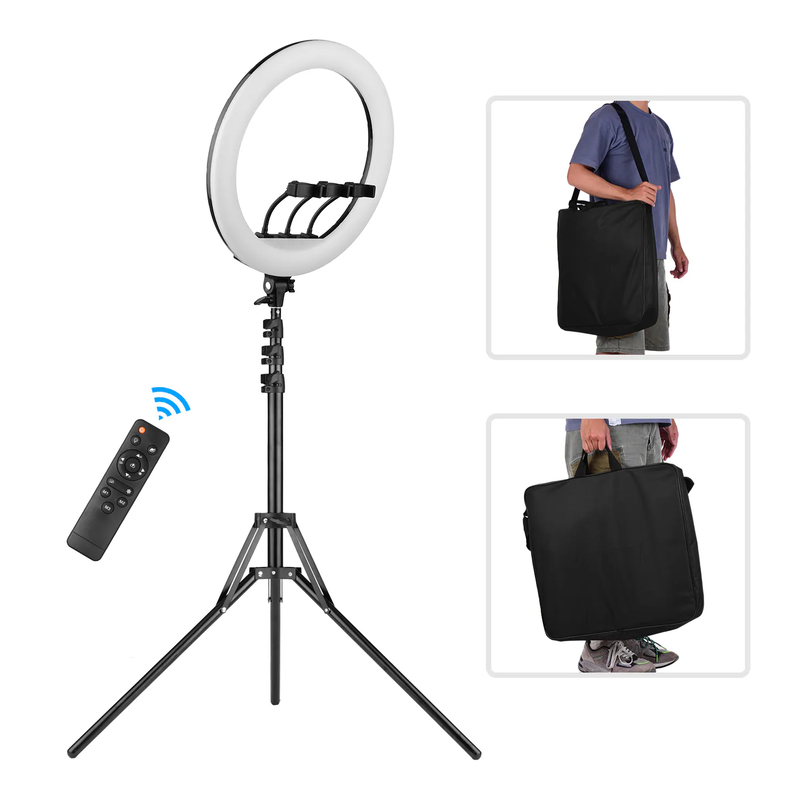 N/a Generic-21 Inch LED Ring Light Photography Lamp Set Stepless Dimmable 3000K-6000K with Tripod Stand 3pcs Phone Holders Remote Control Carrying Bag for
N/a Generic-21 Inch LED Ring Light Photography Lamp Set Stepless Dimmable 3000K-6000K with Tripod Stand 3pcs Phone Holders Remote Control Carrying Bag for