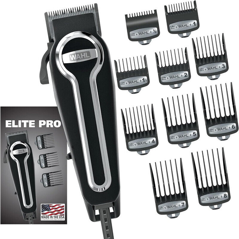 Wahl Clipper Elite Pro High Performance Haircut Kit for men with Hair Clippers, Secure fit guide combs with stainless steel clips By The Brand used by
Wahl Clipper Elite Pro High Performance Haircut Kit for men with Hair Clippers, Secure fit guide combs with stainless steel clips By The Brand used by
