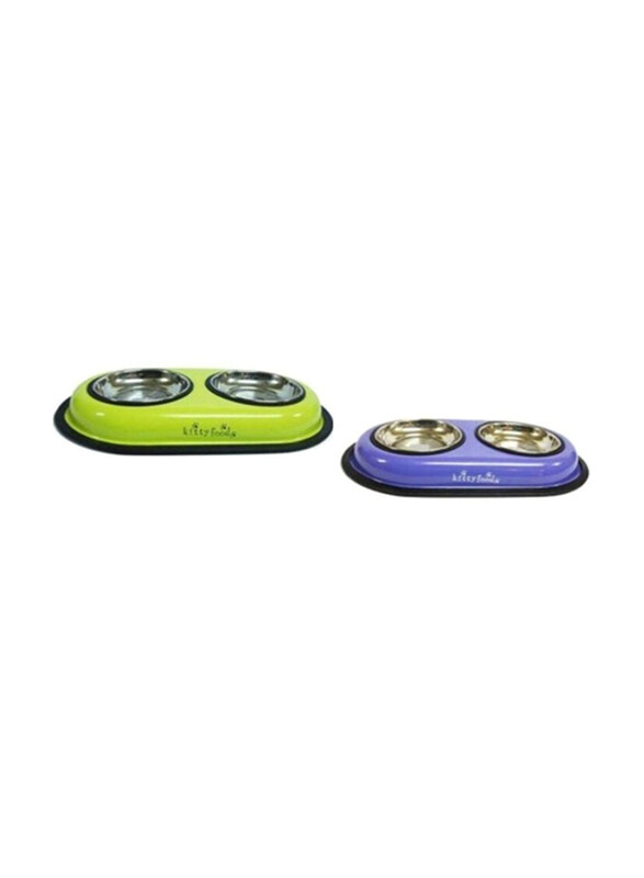 Raintech Double Diner Colored & Kitty Food Ms Printed Cat Bowl, Small, Multicolour
Raintech Double Diner Colored & Kitty Food Ms Printed Cat Bowl, Small, Multicolour