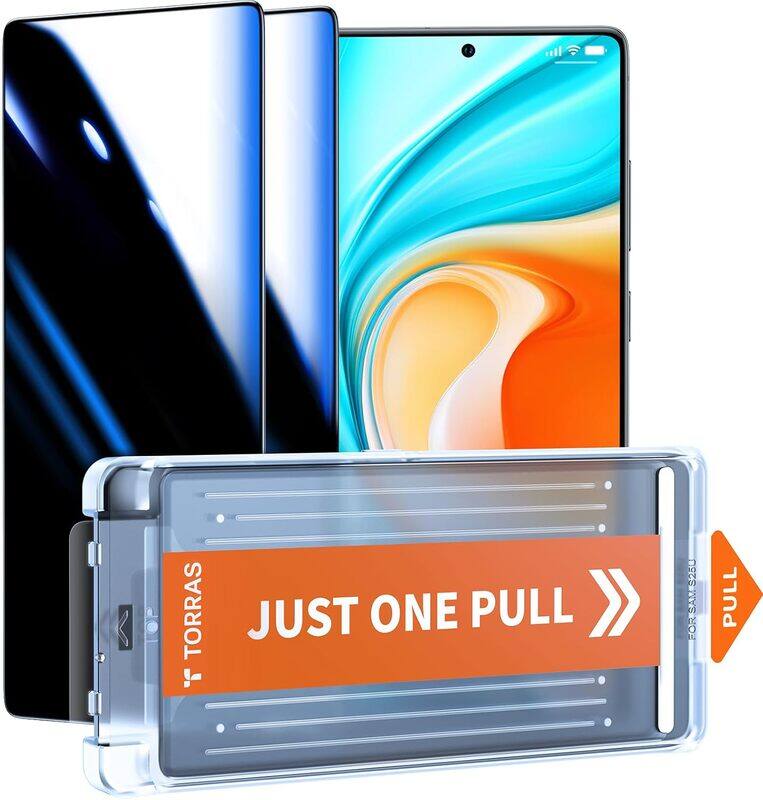 TORRAS 12FT Military-Grade Shatterproof for Samsung Galaxy S25 Ultra Privacy Screen Protector, 9H+ Aerospace Tempered Glass, One-Pull Installation, An
TORRAS 12FT Military-Grade Shatterproof for Samsung Galaxy S25 Ultra Privacy Screen Protector, 9H+ Aerospace Tempered Glass, One-Pull Installation, An