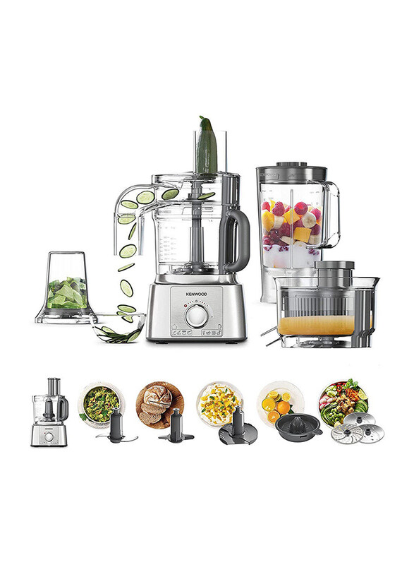 Kenwood Food Processor with Blender, Grinder Mill, Whisk, Dough Maker, Citrus Juicer, Salad Maker, Kitchen Scale, 1000W, FDM71.690SS, Silver
Kenwood Food Processor with Blender, Grinder Mill, Whisk, Dough Maker, Citrus Juicer, Salad Maker, Kitchen Scale, 1000W, FDM71.690SS, Silver