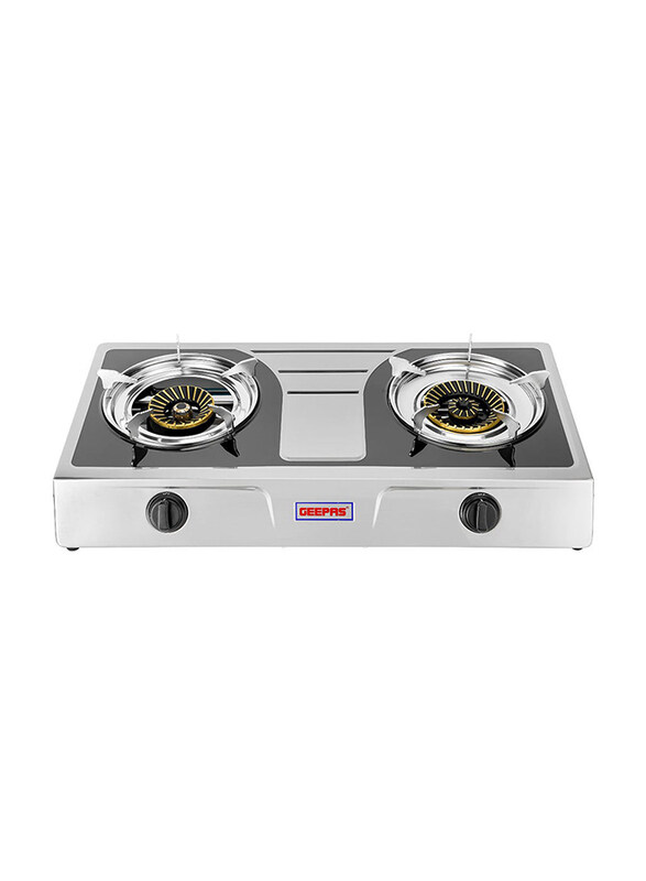 Geepas Auto Ignition Two Burner Stainless Steel Gas Burner Stove, GK6856, Silver/Grey
Geepas Auto Ignition Two Burner Stainless Steel Gas Burner Stove, GK6856, Silver/Grey
