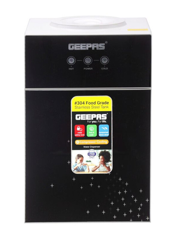 Geepas Top Load 5L Hot & Cold Stainless Steel Water Dispenser Tank with Fast Cooling, 550W, GWD17033, Black
Geepas Top Load 5L Hot & Cold Stainless Steel Water Dispenser Tank with Fast Cooling, 550W, GWD17033, Black
