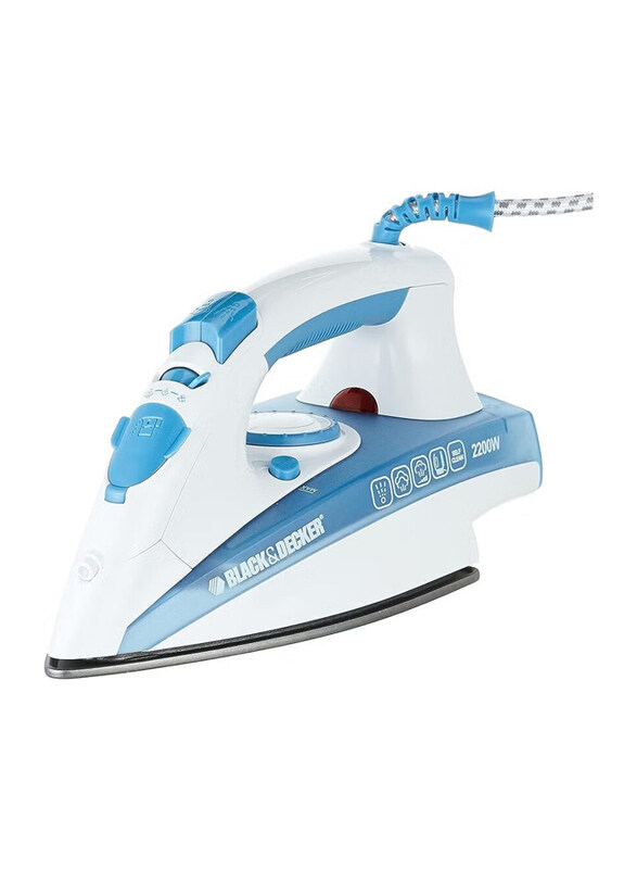 Black+Decker Vertical Steam Iron with Non Stick Soleplate and Spray Function, 2200W, X2000-B5, Blue/White
Black+Decker Vertical Steam Iron with Non Stick Soleplate and Spray Function, 2200W, X2000-B5, Blue/White