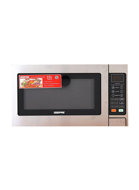 Geepas 30L Digital Microwave Oven Ideal For Grilling-Roasting-Heating, 1000W, GMO1897, Silver/Black
Geepas 30L Digital Microwave Oven Ideal For Grilling-Roasting-Heating, 1000W, GMO1897, Silver/Black