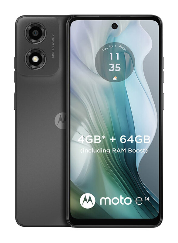 Motorola E14 64GB Arabic Graphite Gray, 2GB RAM, 4G, Dual Sim Smartphone, Middle East Version
Motorola E14 64GB Arabic Graphite Gray, 2GB RAM, 4G, Dual Sim Smartphone, Middle East Version