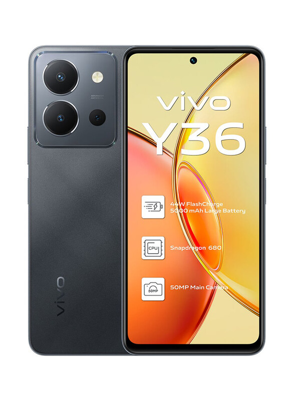 Vivo Y36 128GB Meteor Black, 8GB RAM, 4G, Dual Sim Smartphone, Middle East Version
Vivo Y36 128GB Meteor Black, 8GB RAM, 4G, Dual Sim Smartphone, Middle East Version