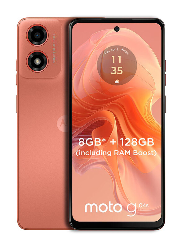 Motorola Moto G04S 128GB Sunrise Orange, 4GB RAM, 4G, Dual Sim Smartphone, Middle East Version
Motorola Moto G04S 128GB Sunrise Orange, 4GB RAM, 4G, Dual Sim Smartphone, Middle East Version