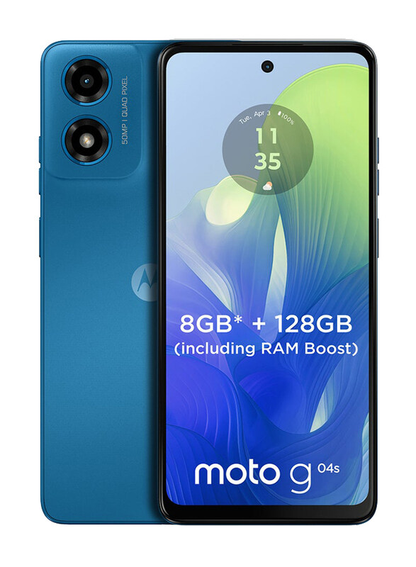 Motorola Moto G04S 128GB Arabic Satin Blue, 4GB RAM, 4G, Dual Sim Smartphone, Middle East Version
Motorola Moto G04S 128GB Arabic Satin Blue, 4GB RAM, 4G, Dual Sim Smartphone, Middle East Version